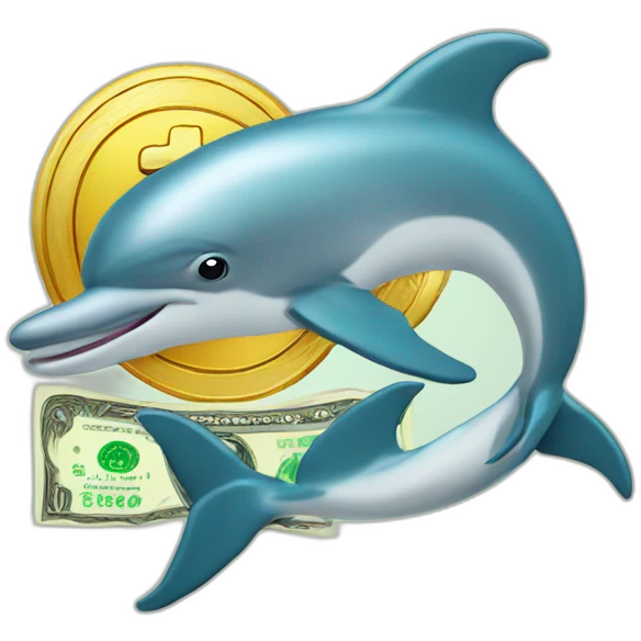dolphin and money emoji