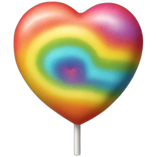 Rainbow Heart lolipop emoji
