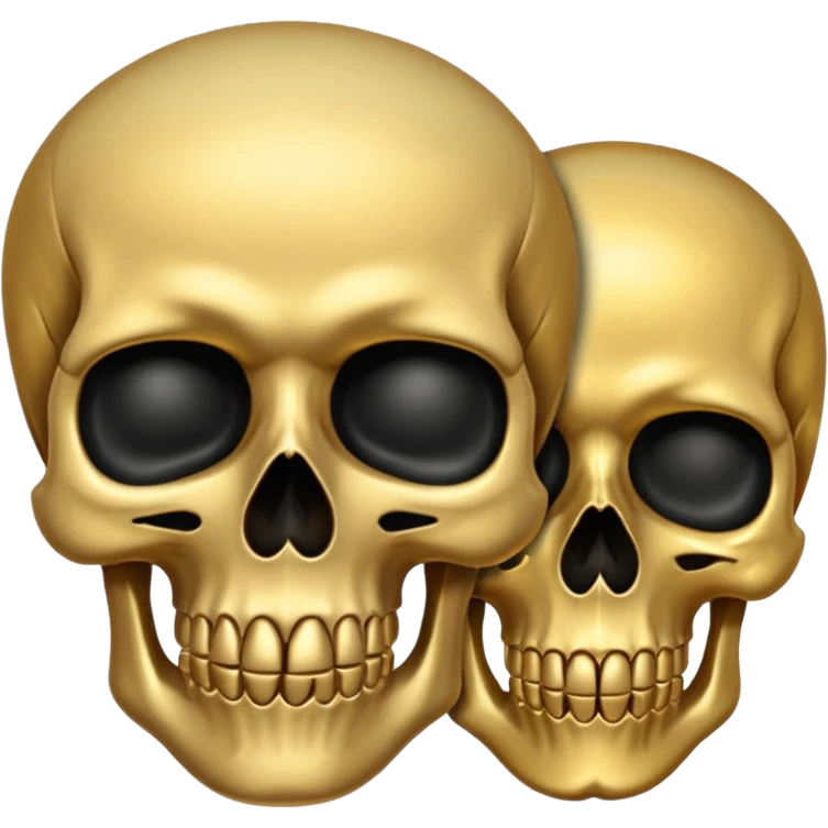 💀 top half black bottom half gold emoji