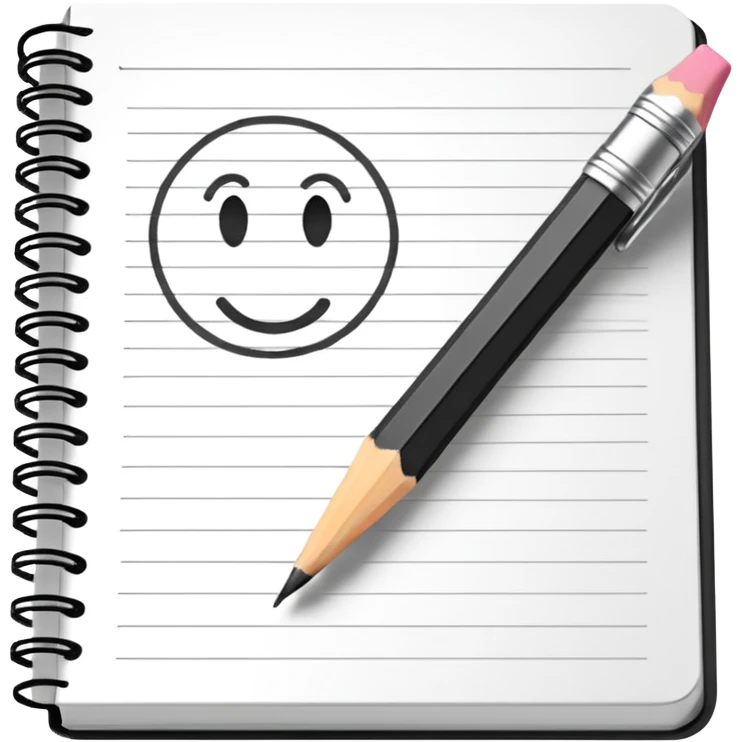 a pencil drawing in a notebook emoji