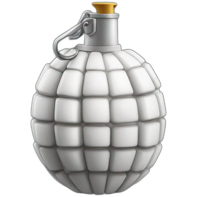 A realistic white grenade emoji
