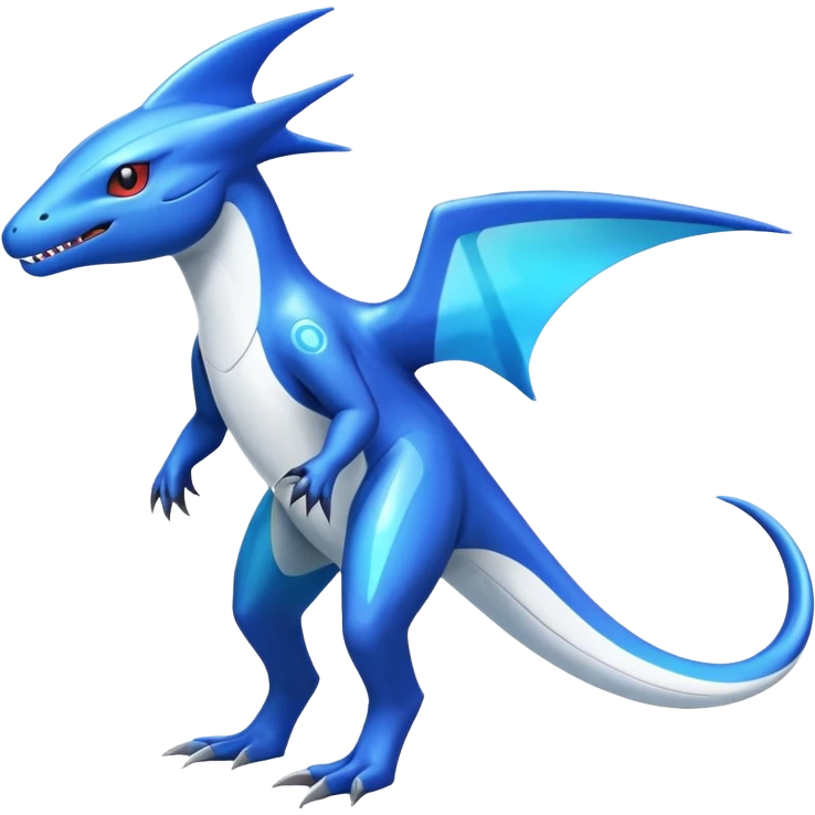 Shiny Glossy Oily Futuristic Latios-Gabite-Amaura-Salandit-Helioptile-fusion (full body) emoji