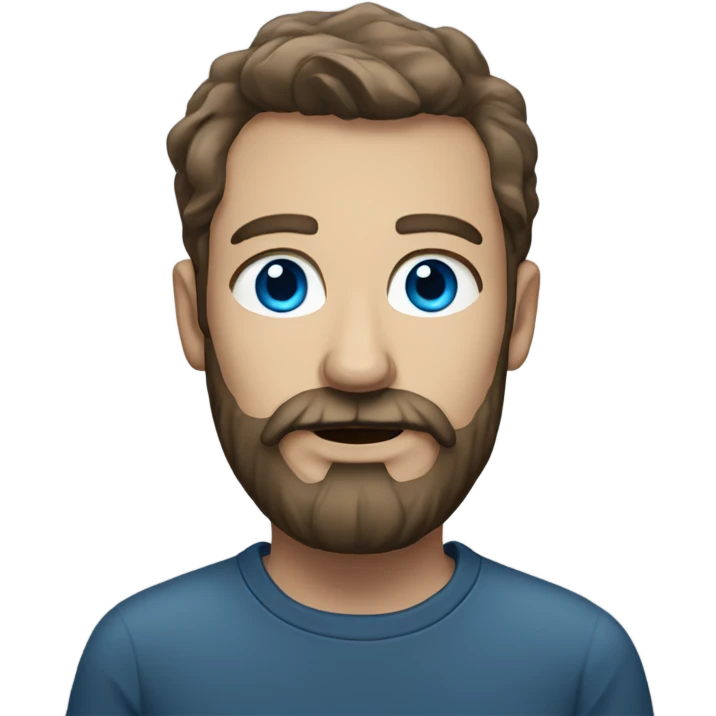 portrait of a bearded man with blue eyes emoji