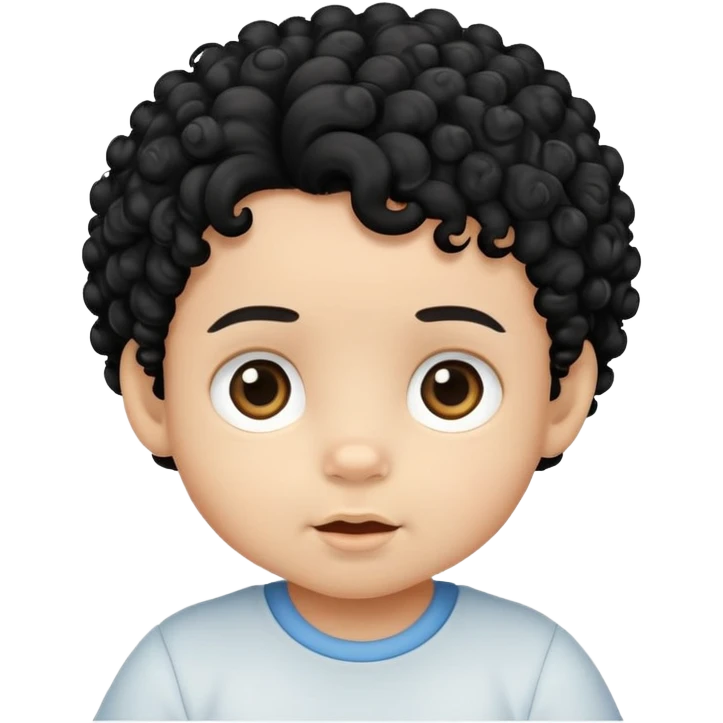Baby boy with curly black hair emoji