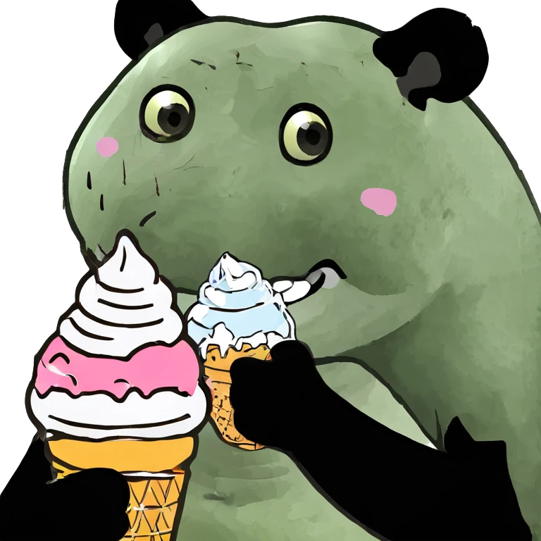 Panda eating ice cream emoji