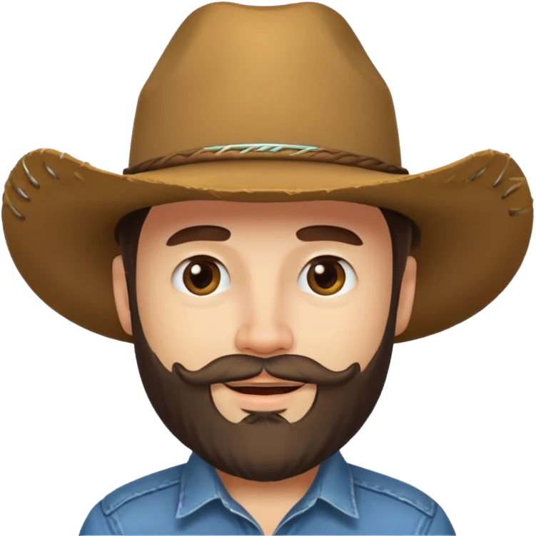 Winking face with a beard wearing a cowboy hat emoji