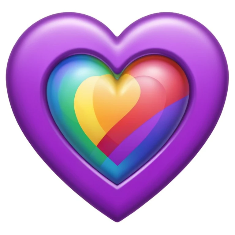 purple heart with rainbow border emoji