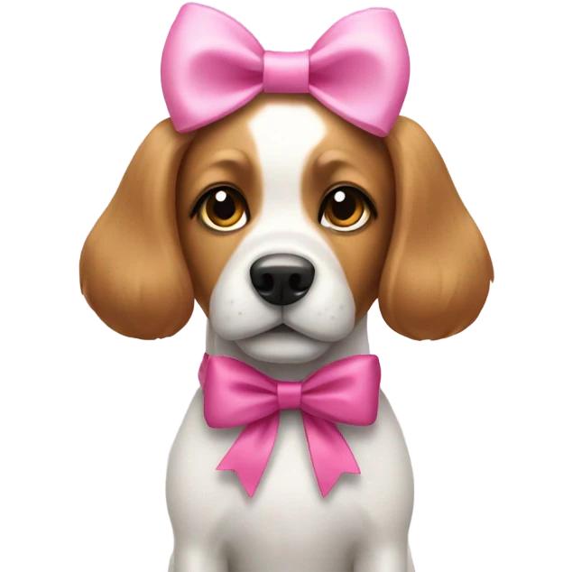 Dog with a pink bow emoji