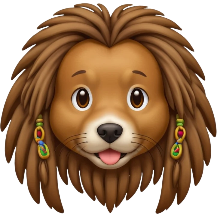 Dog with dreadlock  emoji