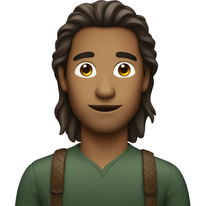 Long hair brown man with alligator  emoji