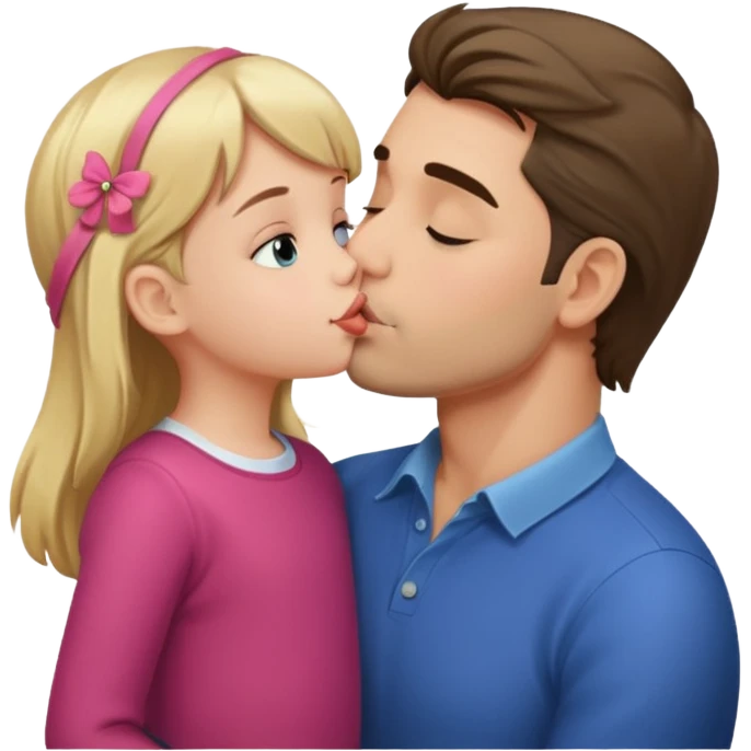 Man kissing a little girl  emoji