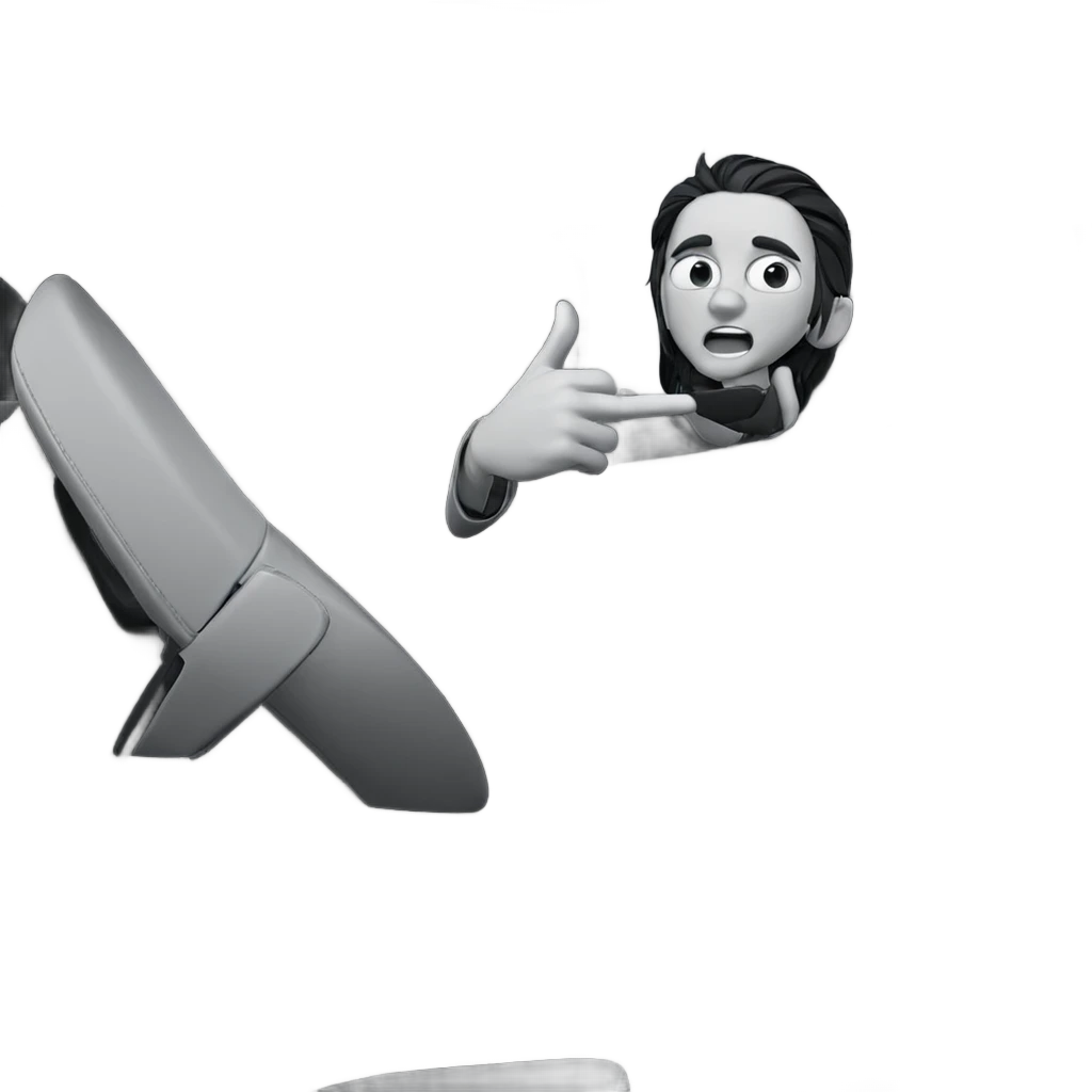 monochrome car interior portrait emoji