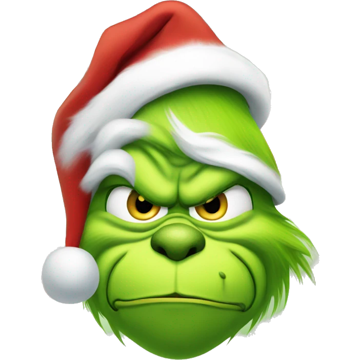 Grinch with Santa hat emoji