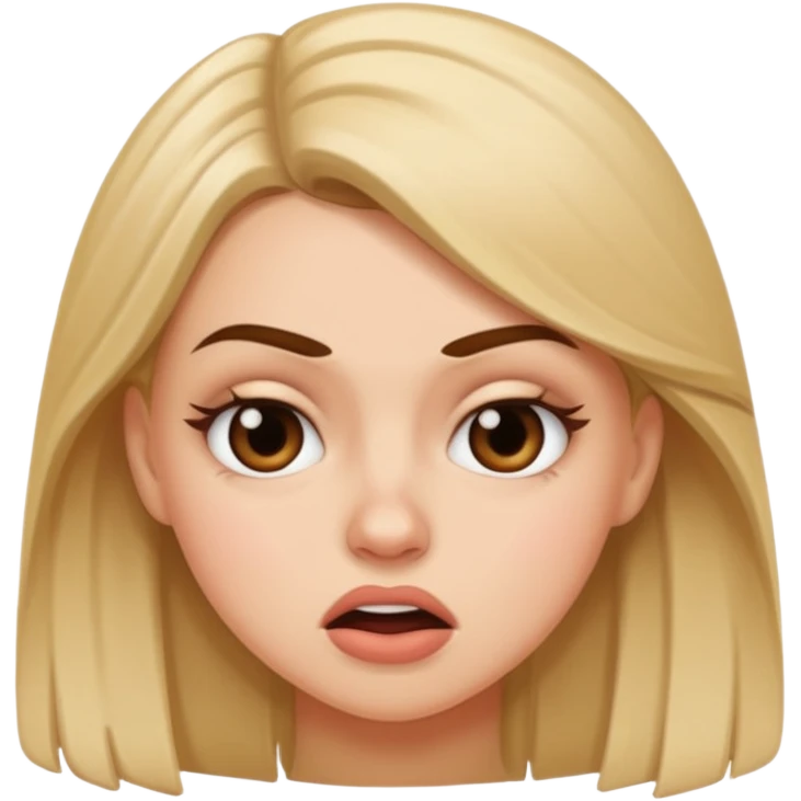white girl making stanky face emoji