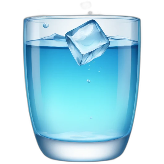 glass of water with an ice cube emoji