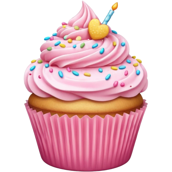 Cupcake with pink icing emoji