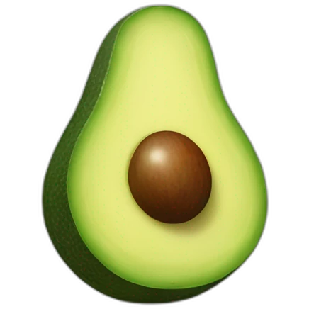 avocado cut in half with a guitar emoji
