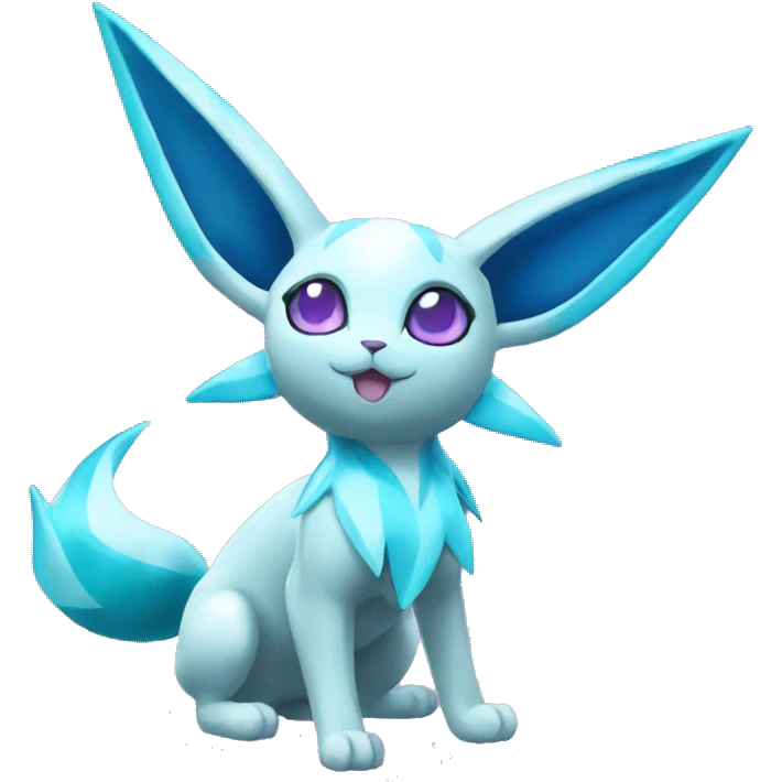 Shiny colorful Glaceon Espeon Pokémon emoji