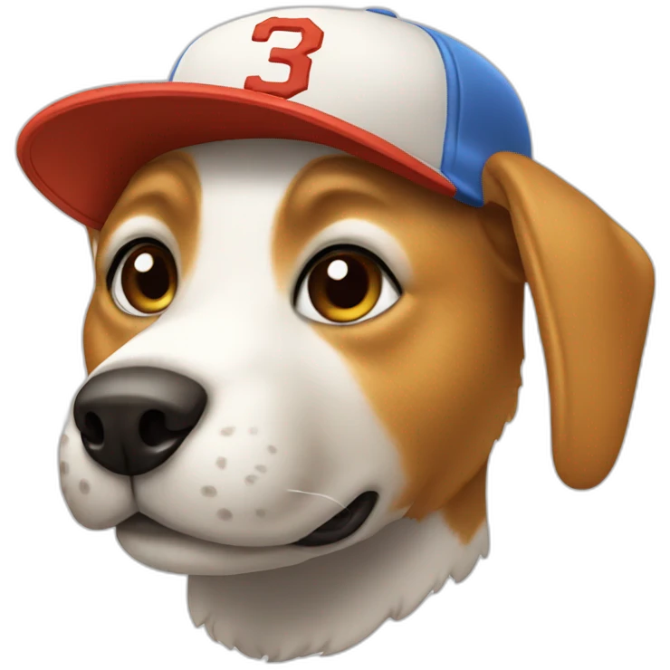dog wearing baseball hat emoji