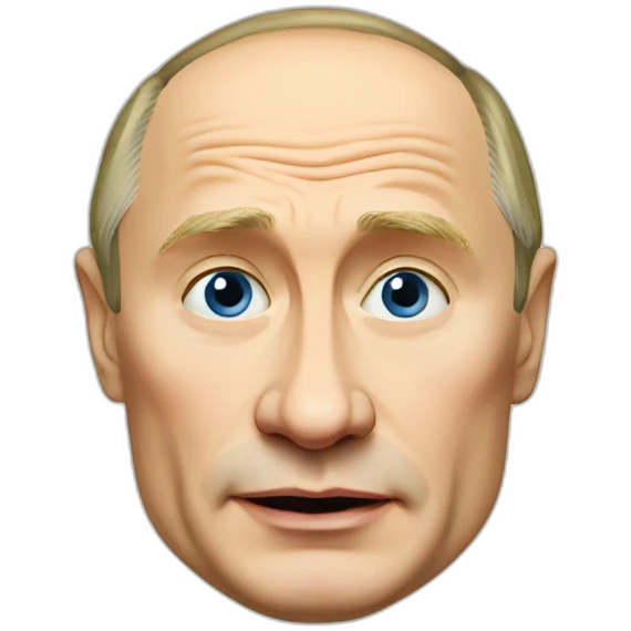 vladimir putin with mouth making o shape emoji