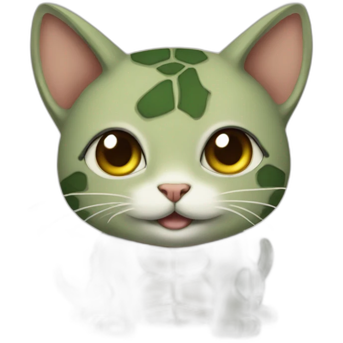 Kitte with turtle smile  emoji