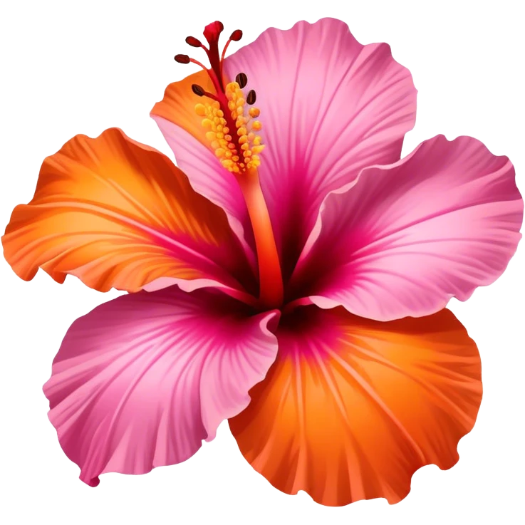 pink and orange hibiscus emoji
