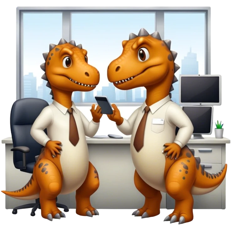 old dinosaurs working in an office emoji