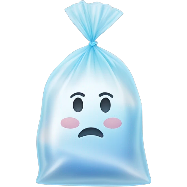 Small clear plastic bag with baking soda in it emoji