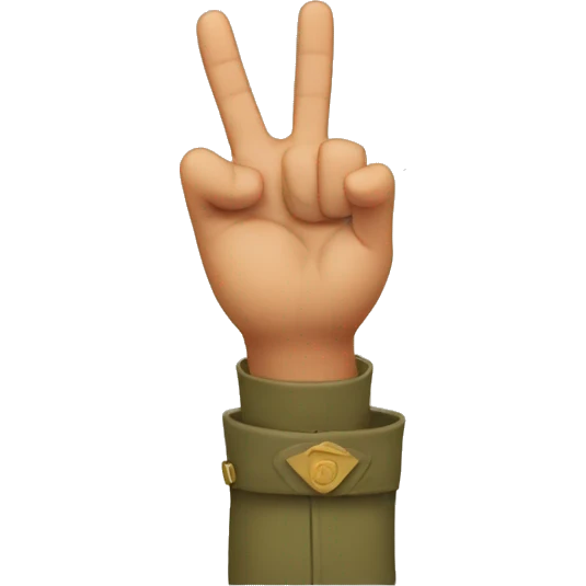 Scout hand salute (3 Middle fingers up and the thumb over the pinky) emoji