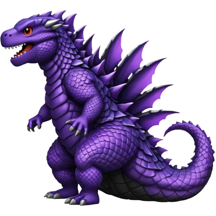 Godzilla black purple skales emoji