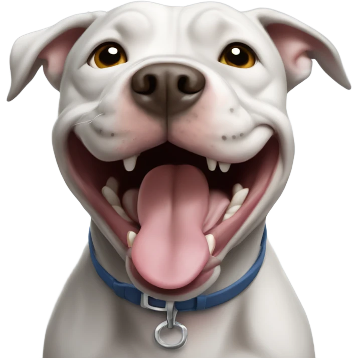 Laughing gray pit bull emoji