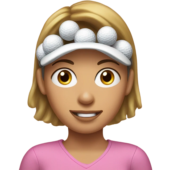 Jill from Jack and Jill with 4 golf balls around her head emoji