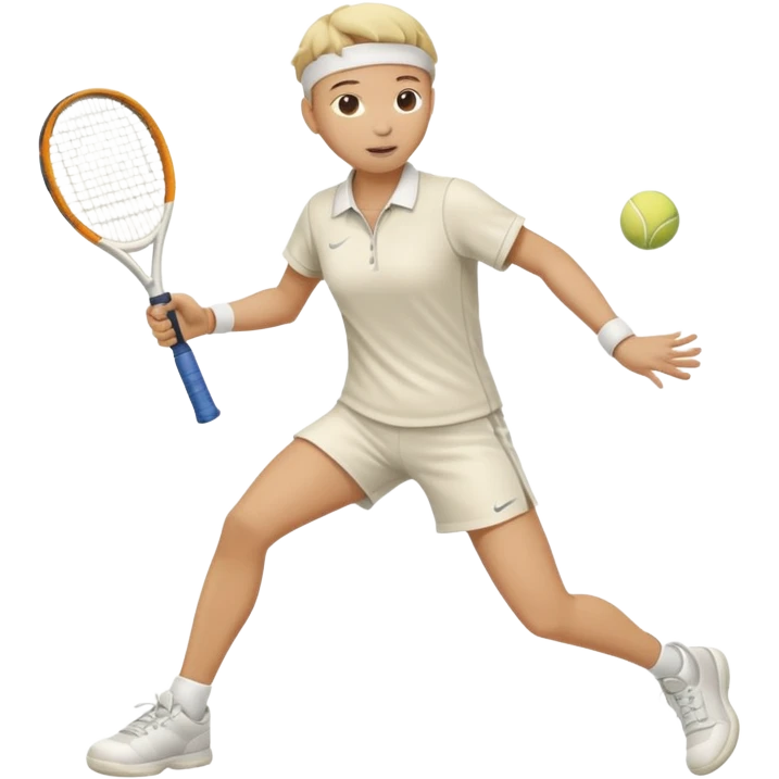 High resolution full body of a tennis player with just a one racket  emoji