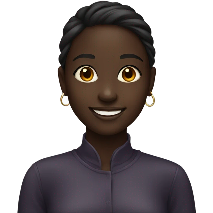 smiling portrait of dark-skinned girl emoji
