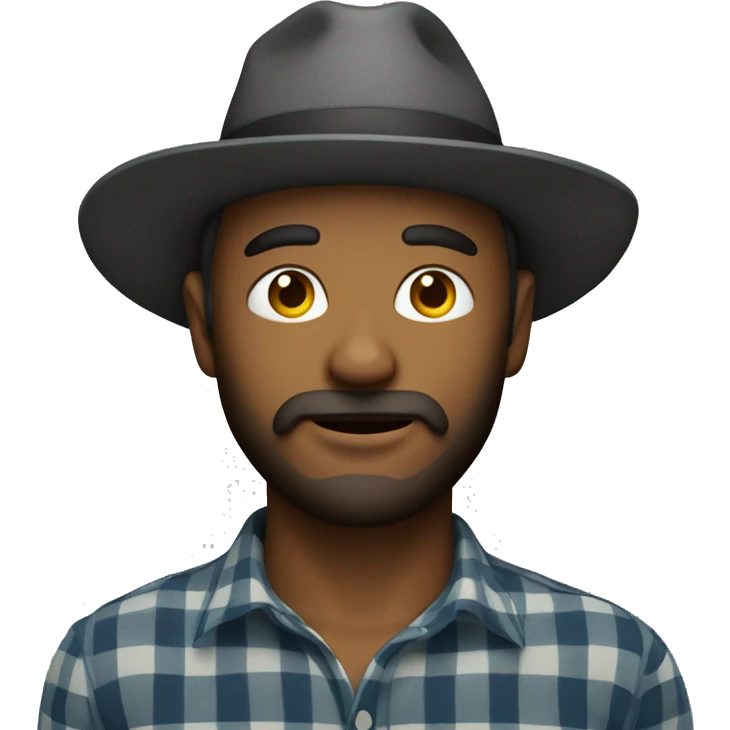 man with hat and beard and plaid shirt emoji