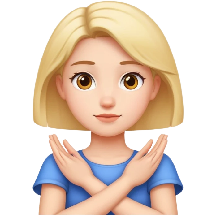 Girl with hands on shoulders emoji