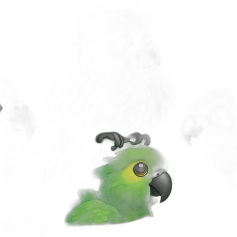 green wavy parrot with piercings emoji