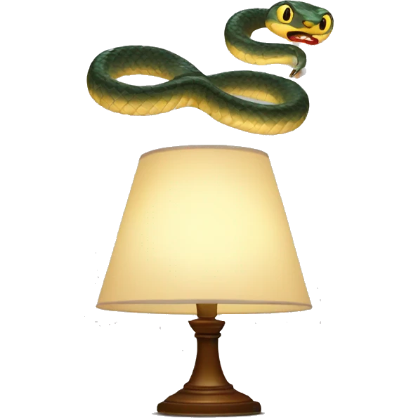 Snake with a lampshade over his head emoji