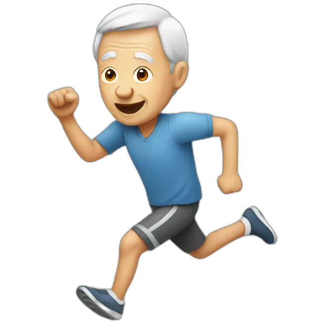 old person running emoji
