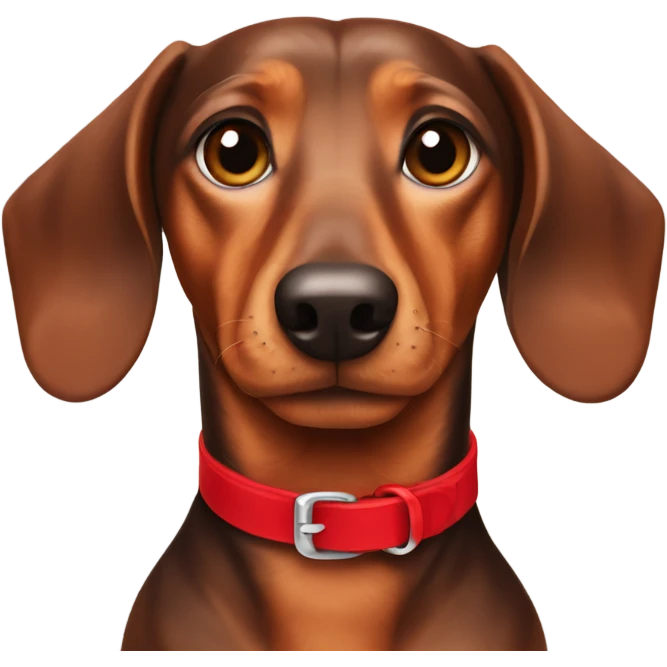 Dachshund wearing red collar named Chester  emoji