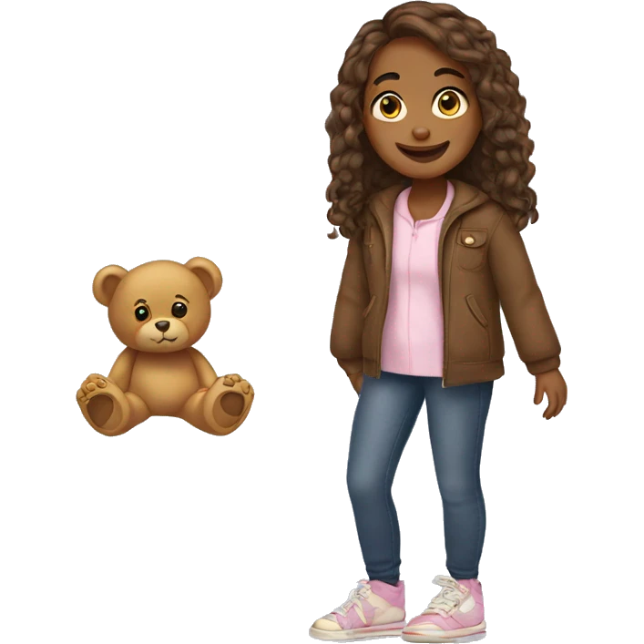 girl with teddy bear soles emoji
