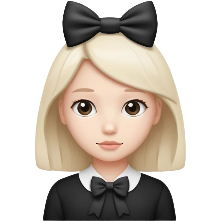 monochrome cute bow emoji