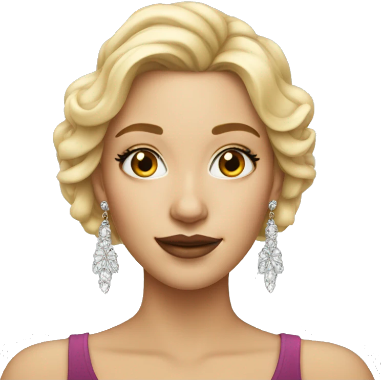 blonde girl with earrings portrait and makeup  emoji