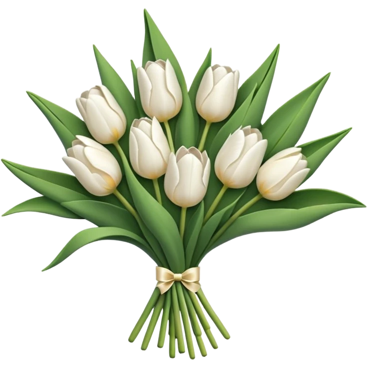 white tulip bouquet  emoji