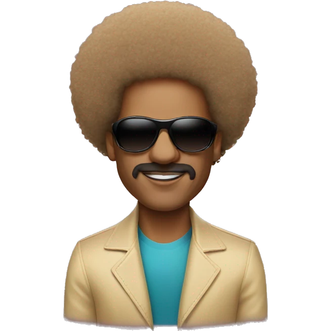 Stevie wonder with Afro and round sunglasses  emoji