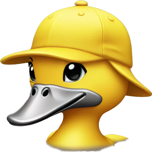 duck yellow with cap black emoji