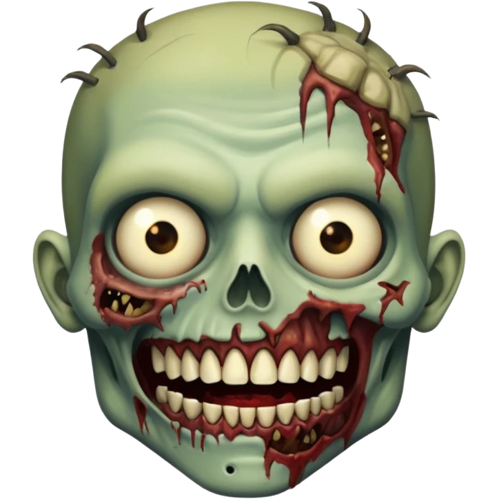 faça um zumbi mostrando o dente emoji
