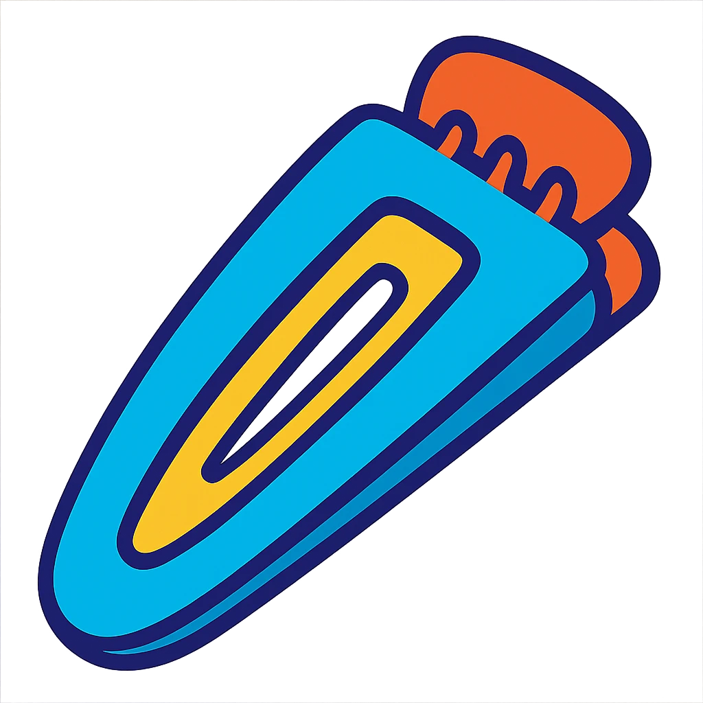 hairclip, vibrant toon style, bold colors emoji