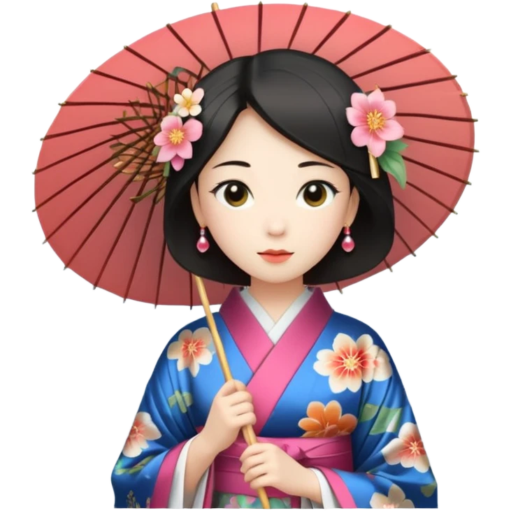 Japanese Princess with paper umbrella emoji