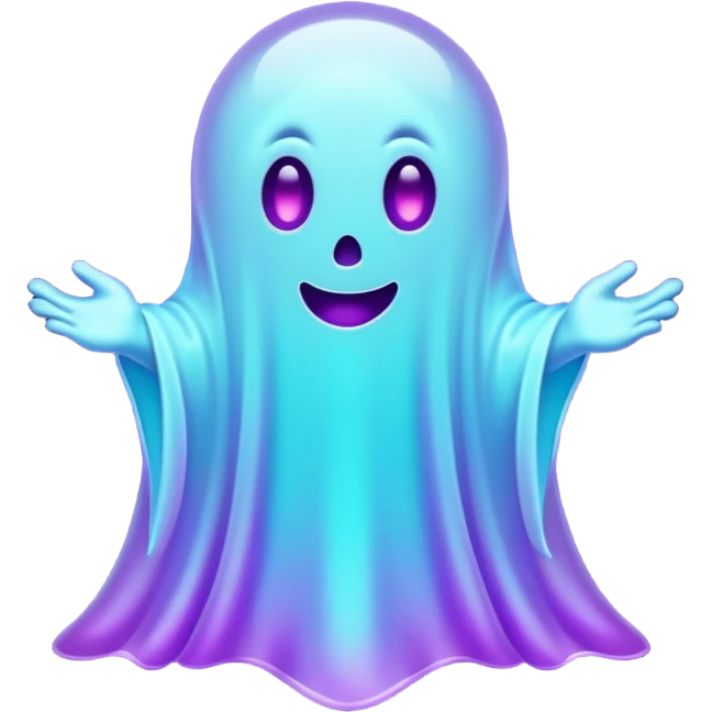 glitter purple and cian ghost glory emoji